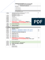 Calendario Indicativo Clases Presenciales