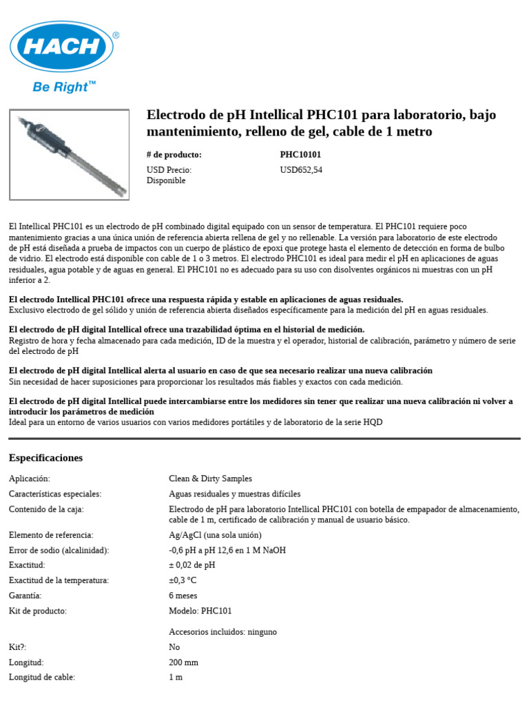 Hach Sensor | PDF | Ph | Calibración