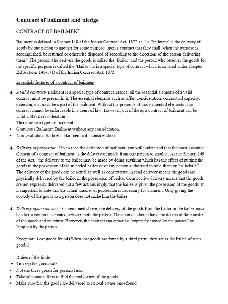 contract-of-bailment-and-pledge-pdf-negligence-debt