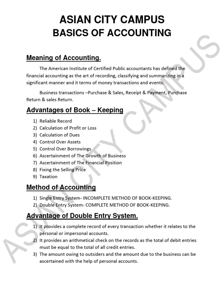Basics of Accounting - QB | PDF | Debits And Credits | Expense