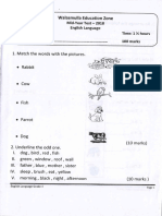 Grade 03 English 2nd Term Test Paper 2018 English Medium - Walasmulla Zone