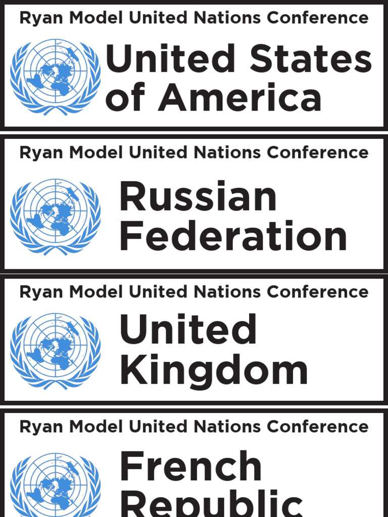 MUN Country Placards List | PDF | United Nations | International Relations