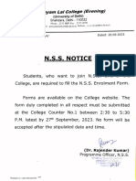 NSS Notice NSS Form