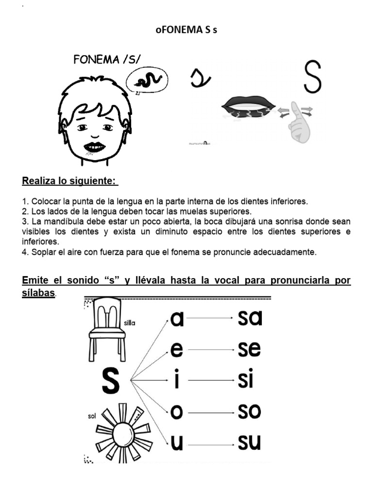 Actividades para pronunciar el fonema S | PDF | Poesía