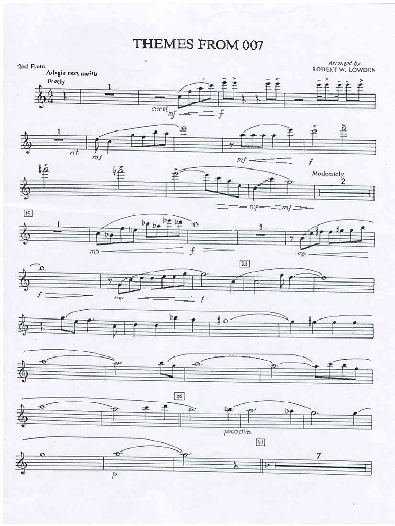 Themes From 007 2nd Flute PDF