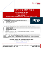 Note Dinformation Organisation Des Épreuves Écrites Intec - Session 2023