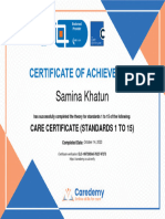 Samina Khatun Care Certificate Standards 1 To 15 Care Certificate Template Caredemy
