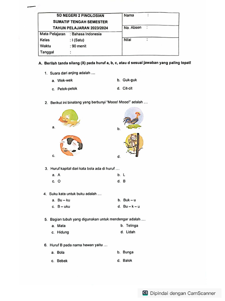 Bahasa Indonesia Kelas 1 PDF