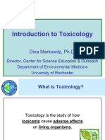 Introduction To Toxicology: Dina Markowitz, PH.D