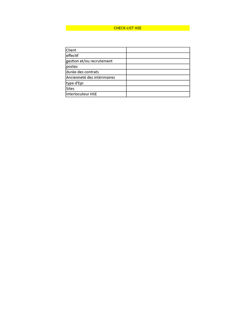 Check List HSE | PDF