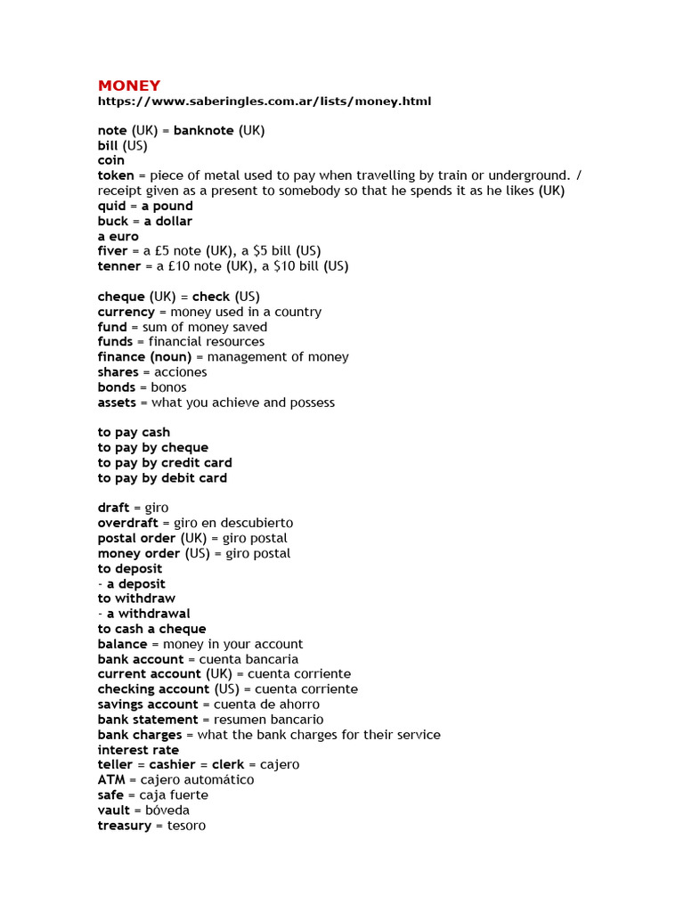 MONEY | PDF | Transaction Account | Banks