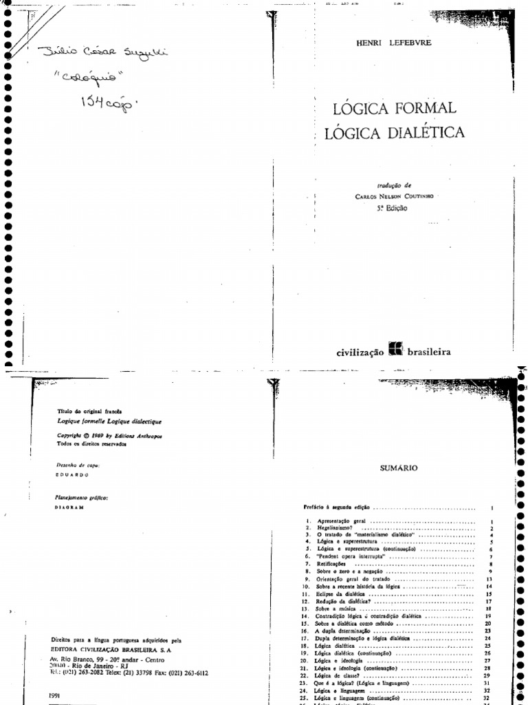 Henri Lefebvre Lógica Formal, Lógica Dialética PDF