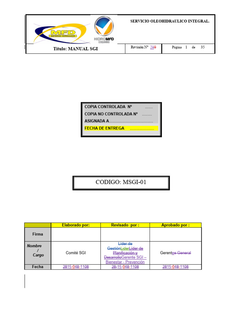Manual SGI: Servicio Oleohidráulico | PDF | Tecnología