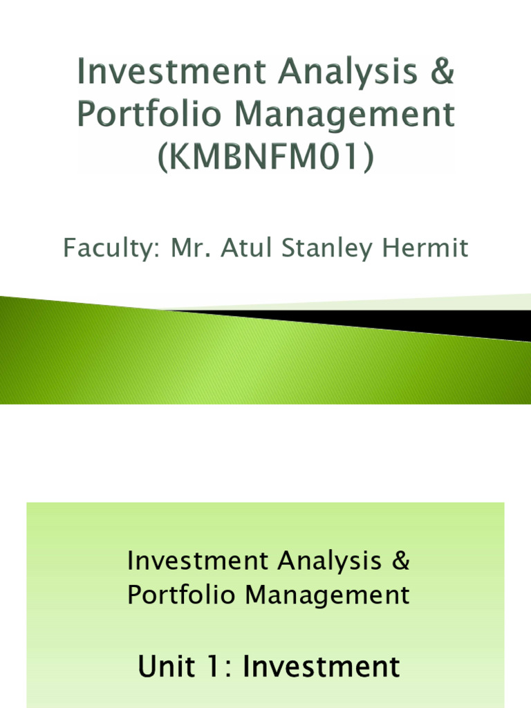 Investment Analysis & Portfolio Management | PDF