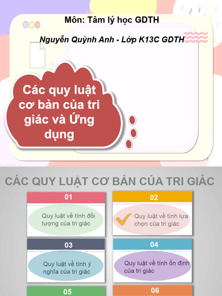 Quy Luật Cơ Bản Của Tri Giác | PDF