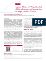 An Epidemiological Study of Work-Related Musculoskeletal Disorders Among Construction Workers in Karimnagar, Andhra Pradesh