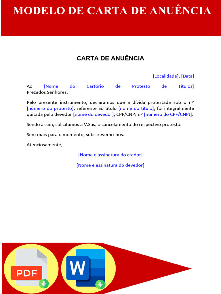 Modelo de Carta de Anuência | PDF