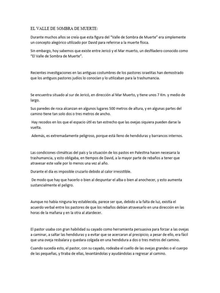 El Valle de Sombra de Muerte | PDF