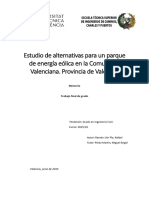 PFC Rafael Ramón-Llin Pla 2016 Estudio para Un Parque Eólico en Valencia Provincia