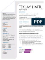 Teklay Haftu: Delegate Trade Marketing Specialist