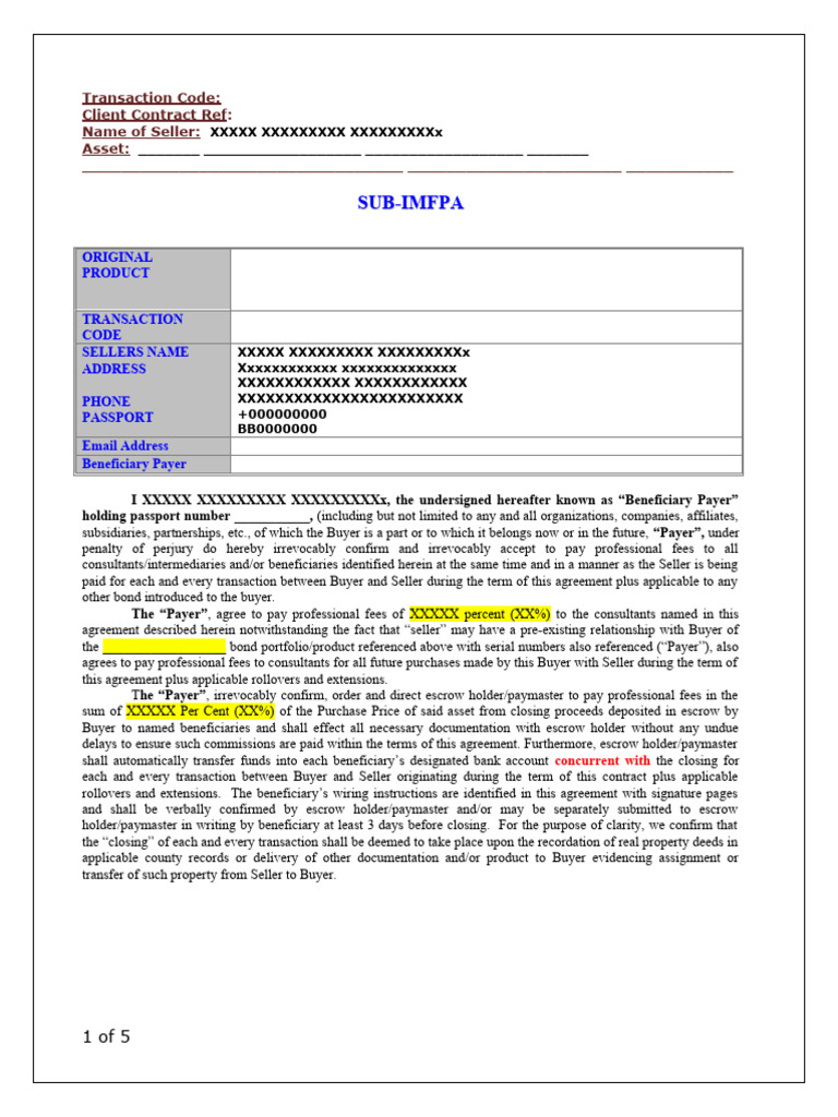 Sub IMFPA PDF Confidentiality Business Law