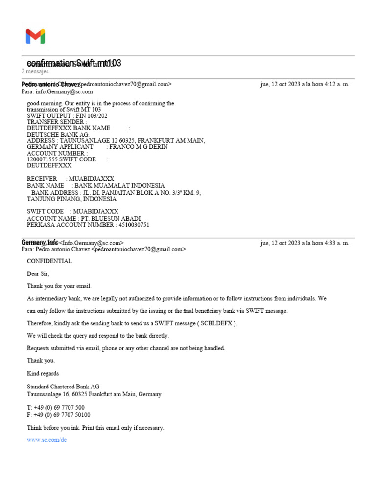 Gmail confirmation swift mt103 pdf internet service industries