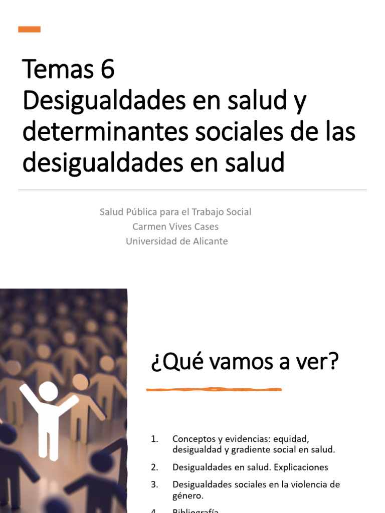 Tema6 Desigualdadesensalud | PDF | Desigualdad social | Discriminación ...