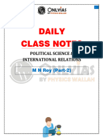 PSIR: M.N. Roy (Part 2) - Daily Class Notes