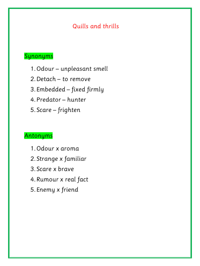 Synonyms and Antonyms | PDF