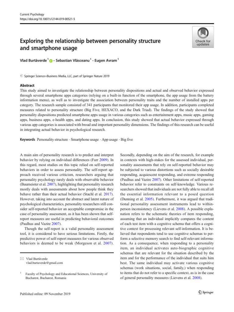 Personality Traits and Smartphone Use | PDF | Dark Triad | Psychopathy