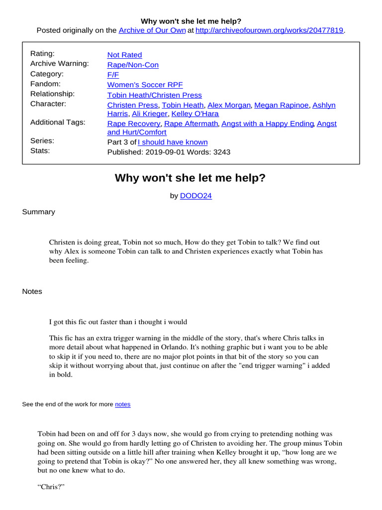 Why wont she let me help pdf
