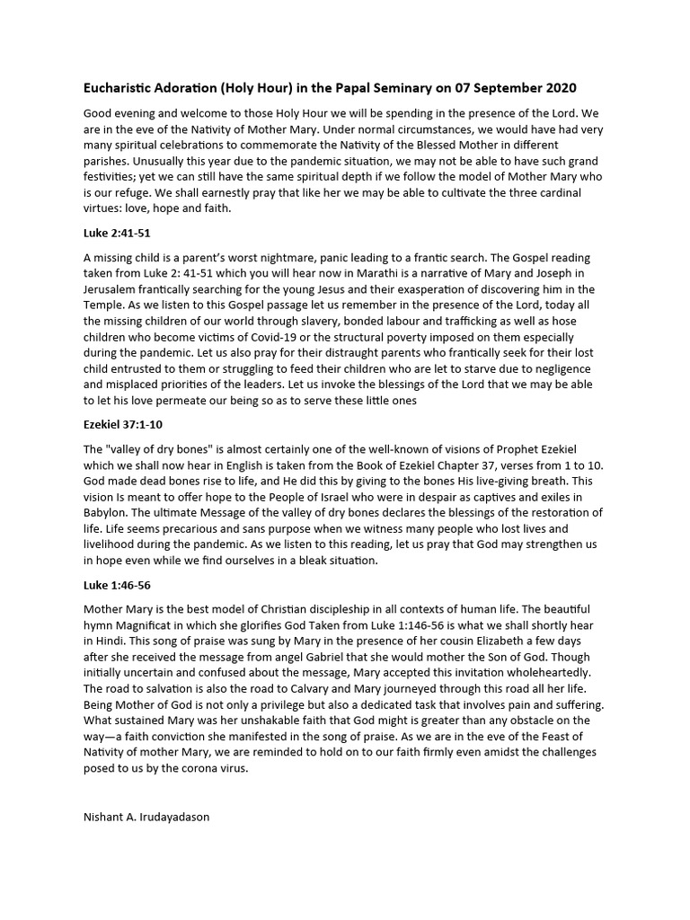 Eucharistic Adoration Pdf Mary Mother Of Jesus Nativity Of Jesus