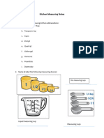Kitchen Measuring Notes