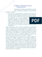 Ensayo Sobre La Importancia de La Comunicación