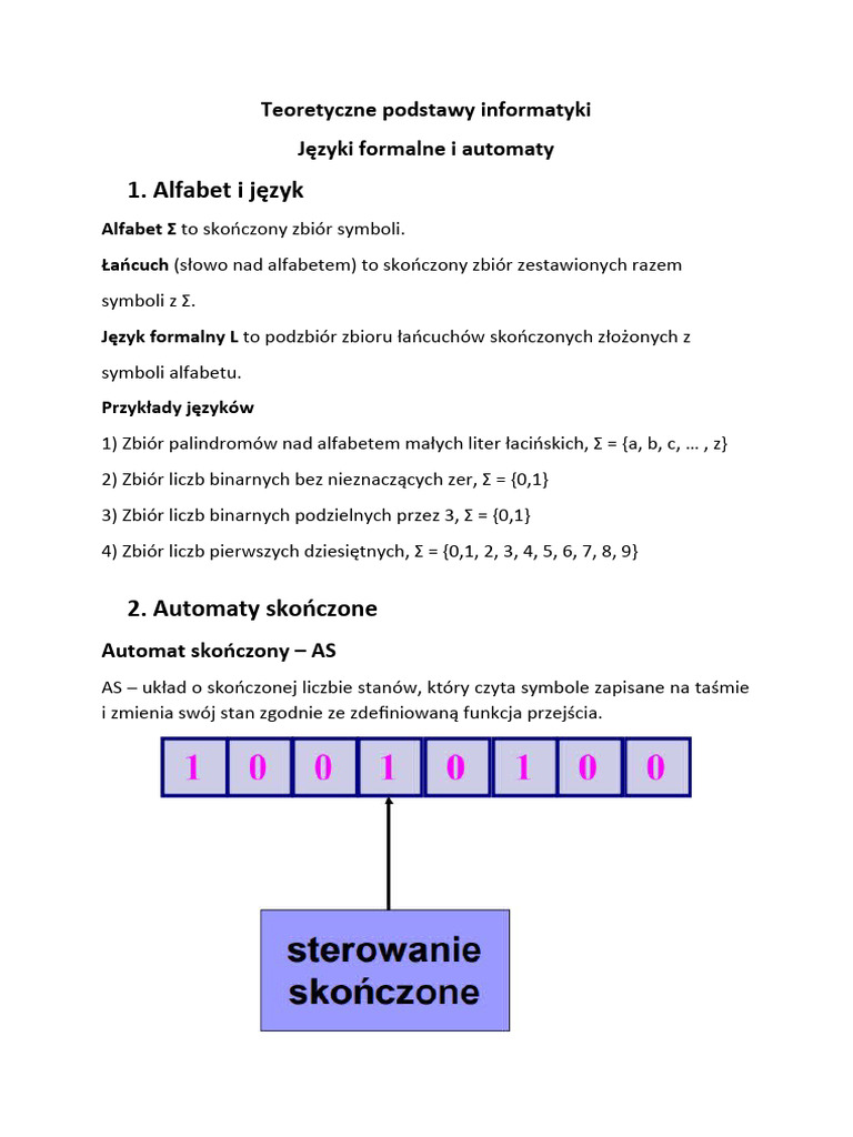 Teoretyczne Podstawy Informatyki Automaty Pdf