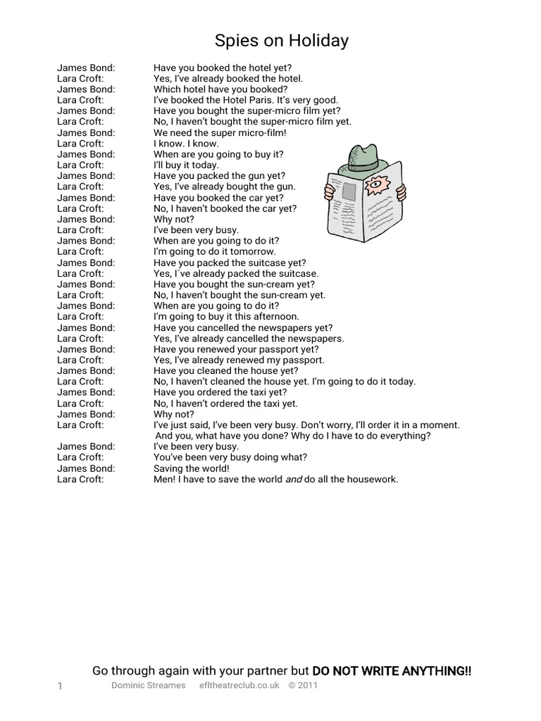 Dramatic Dialogues - Present Perfect Yet Already 23 | PDF