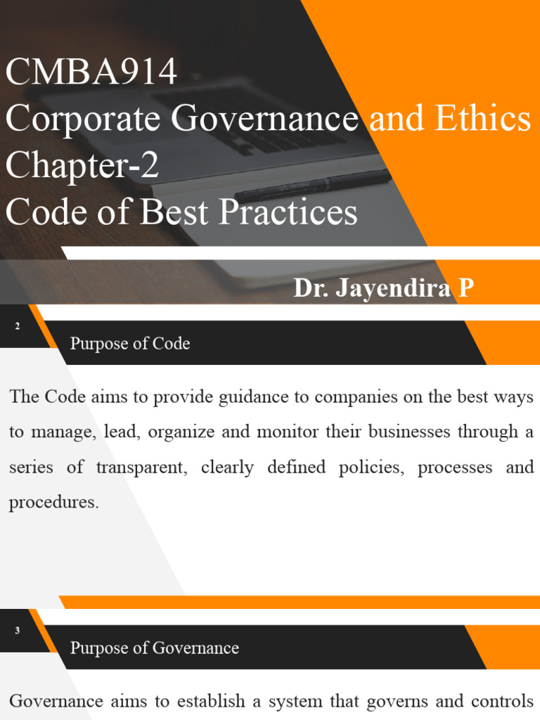 Chapter 2 code of best practices pdf corporate governance governance