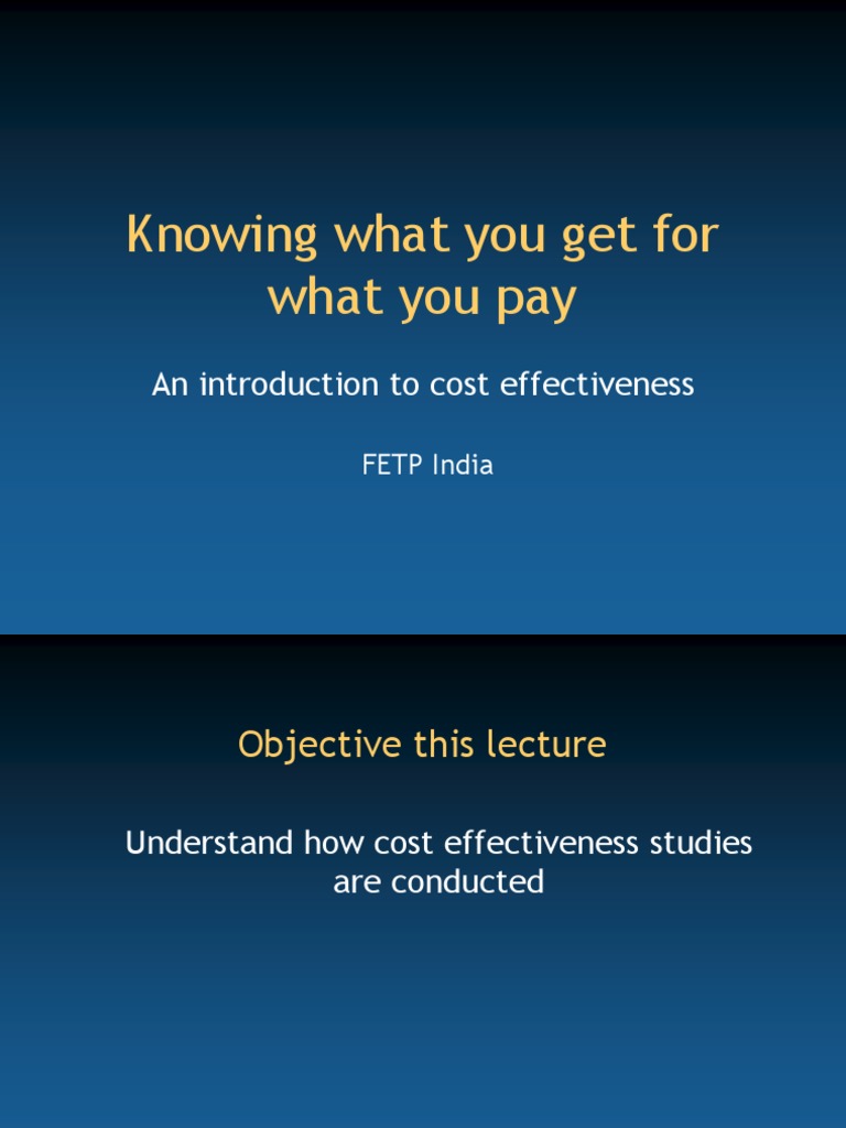 Cost Effectiveness Analysis in Public Health | PDF | Cost Effectiveness ...