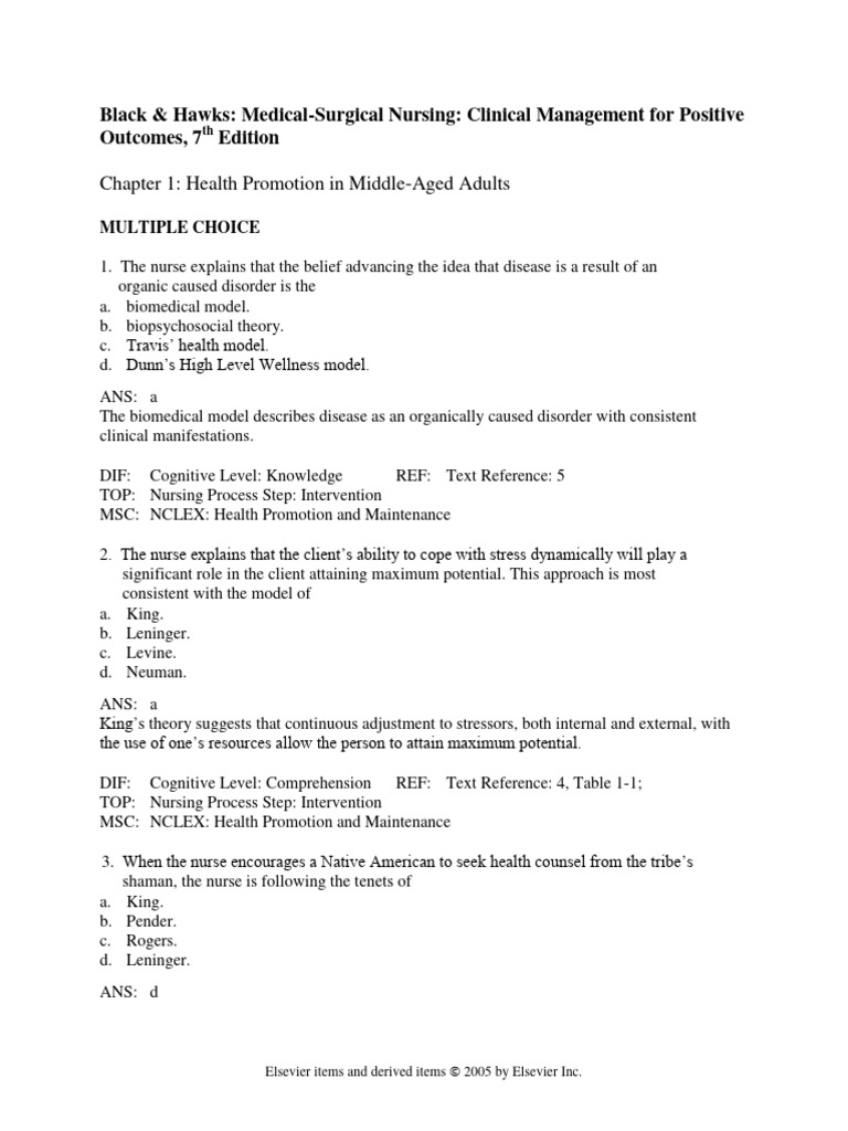 Chapter 1 Health Promotion in Middle-Aged Adults | PDF | National ...