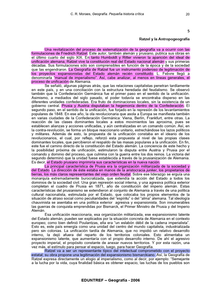 Ratzel y Vidal Cap 5y6 Moraes-Geografia | PDF | Geopolítica | imperio ...