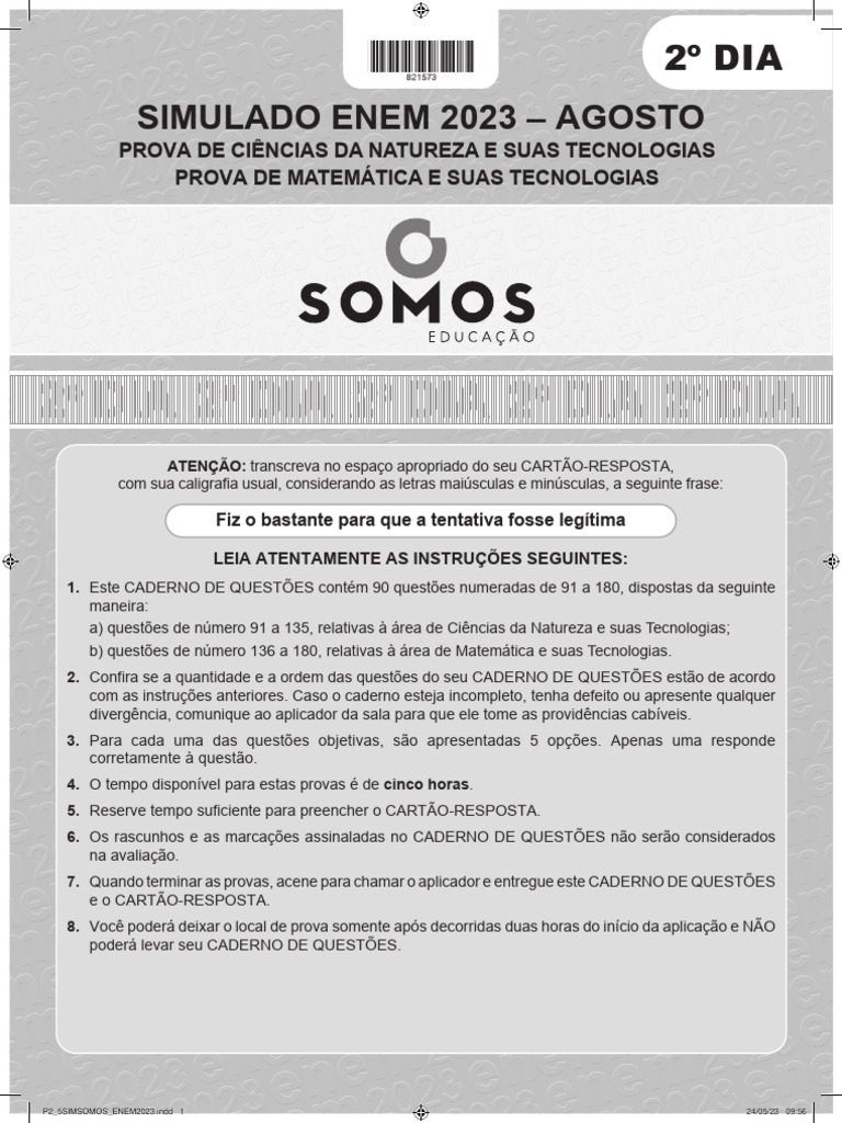 5º Somos - Prova Dia 2 | PDF
