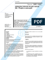 Instalacoes Internas de Gas Natural (GN) - Projeto e Execucao NBR 13933 - 1997