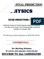 Kcse Physics Final Prediction 2023