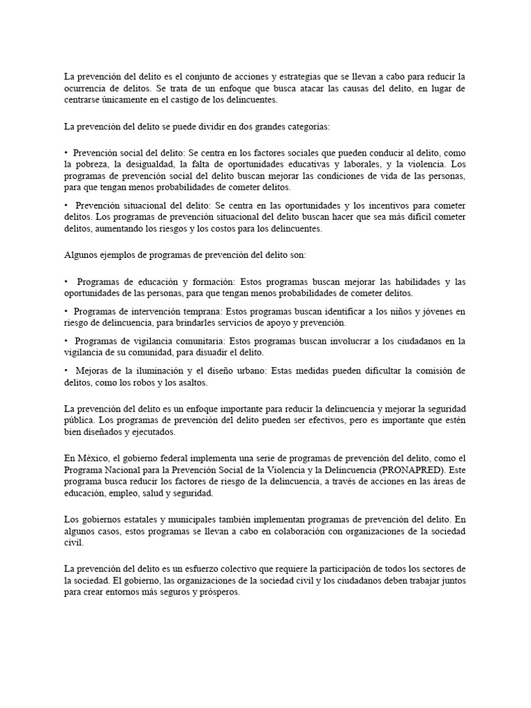 Estrategias para la Prevención del Delito | PDF | Negocios | Relaciones ...