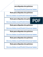 Ruta para Etiquetas de Químicos