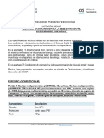 Especificaciones Técnicas y Condiciones Sede Guanacaste