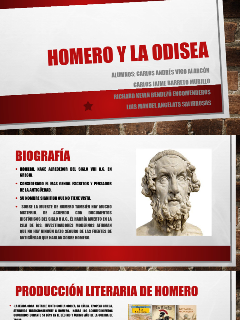 Homero Y La Odisea Pdf Odiseo Homero