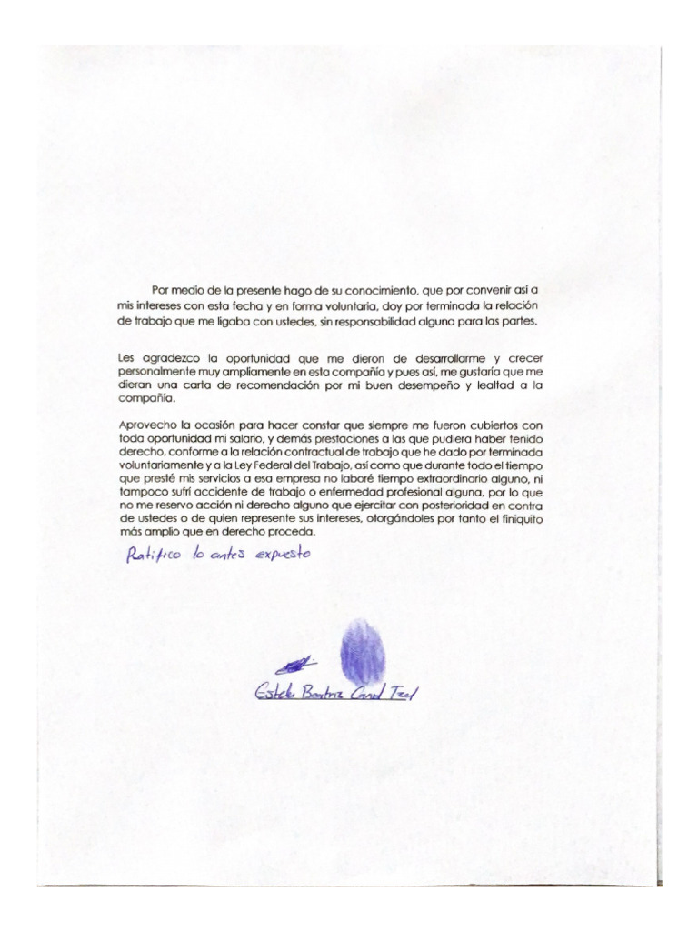 Por Medio de La Presente Hago de Su Conocimiento, Que Por Convenir Así