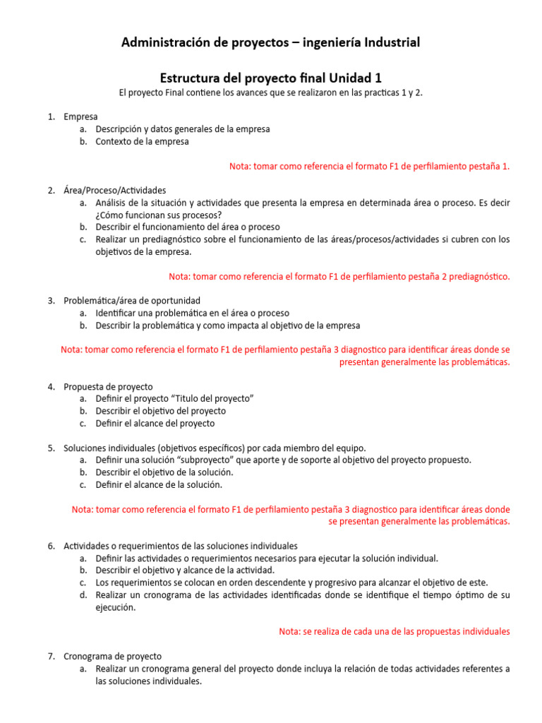 Estructura del Proyecto Final en Ingeniería | PDF | Business | Informática