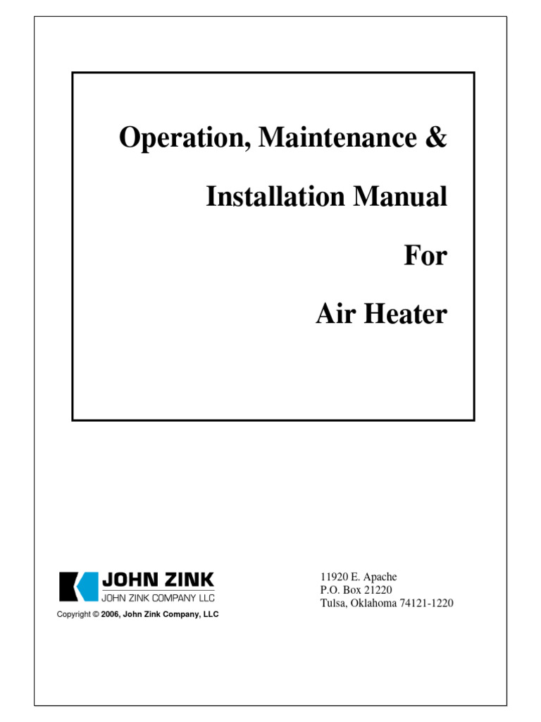 Manual John Zink Calentador de Aire PDF